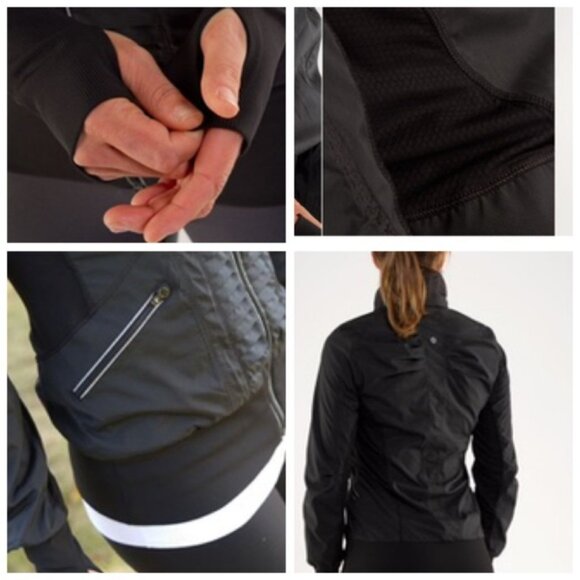 Lululemon Run Back On Track Jacket Lightweight Pockets Zip Ruched Ruffle Black S - Picture 9 of 16